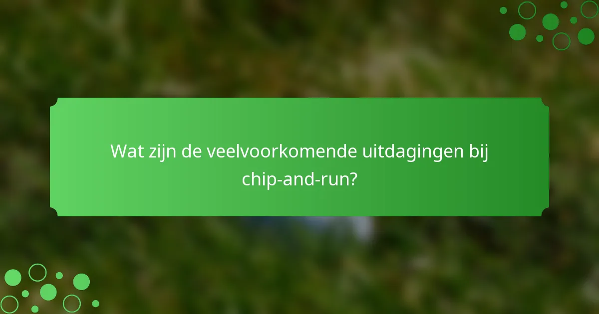 Wat zijn de veelvoorkomende uitdagingen bij chip-and-run?
