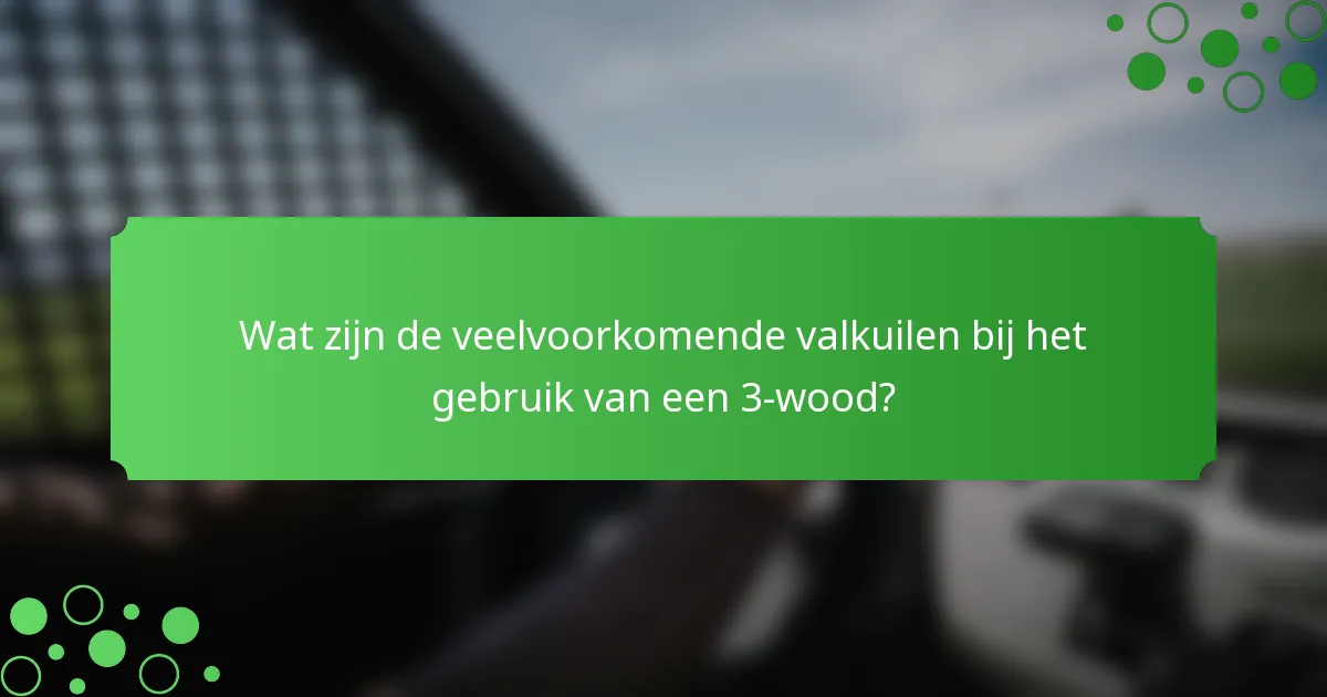 Wat zijn de veelvoorkomende valkuilen bij het gebruik van een 3-wood?